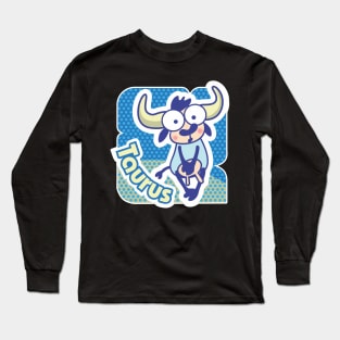 Taurus Colorful Zodiac Sign Cartoon April May Birthday Long Sleeve T-Shirt